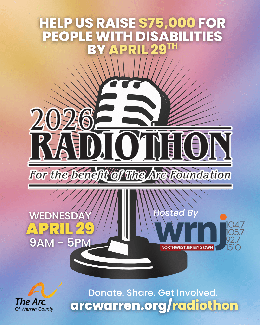 The Arc of Warren County Radiothon 2026 with WRNJ Will Be Held on April 29, 2026